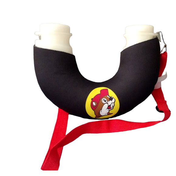 Buc-ee's Souvenir Insulated Water Bottle, Canteen Bucees Crescent, Strap, Straw - Picture 1 of 3
